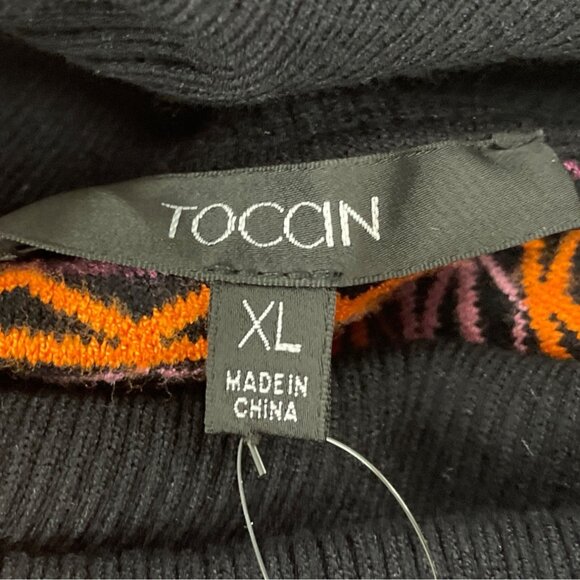 Toccin Striped Multicolor Sleeveless Knit Midi Dress With Turtleneck Sz XL - New - Picture 7 of 10